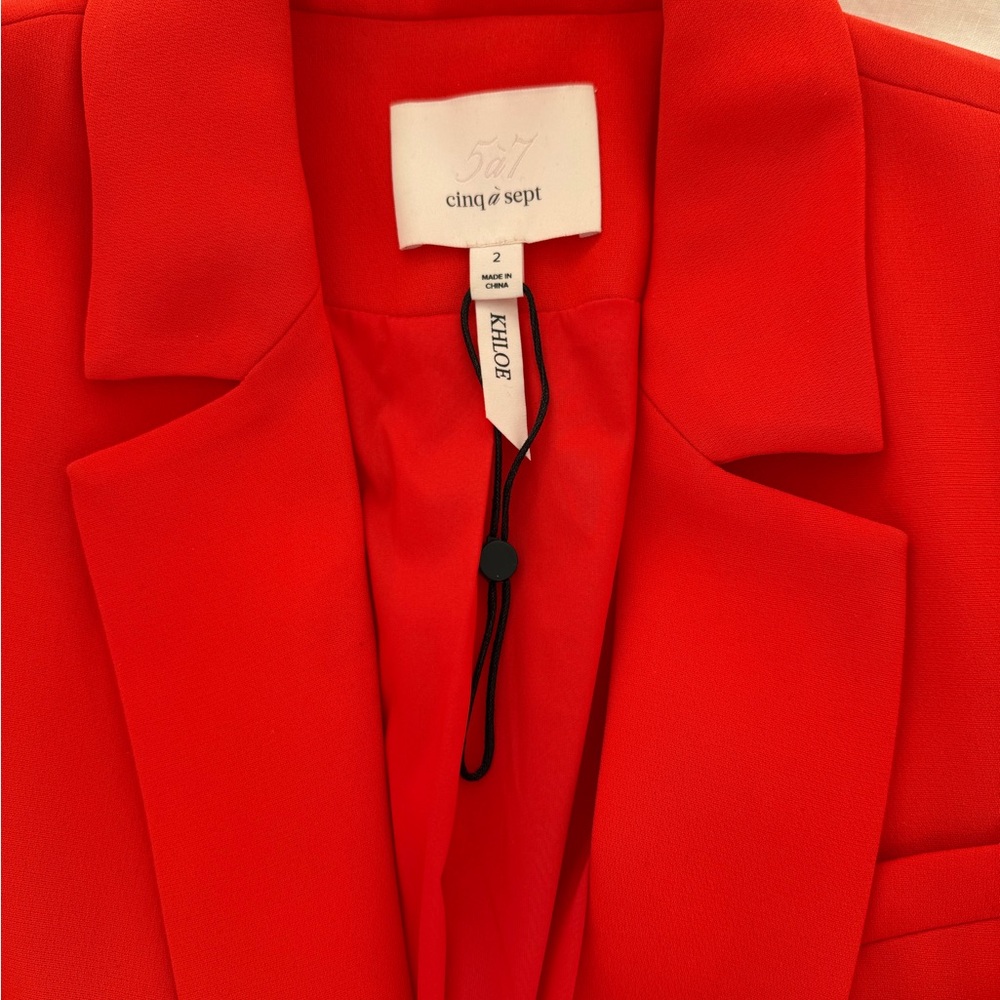Cinq à Sept Crepe Khole Blazer Tangerine Size 2